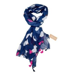 Ferria Mode Hedgehog Print Scarf with Fringe NWT